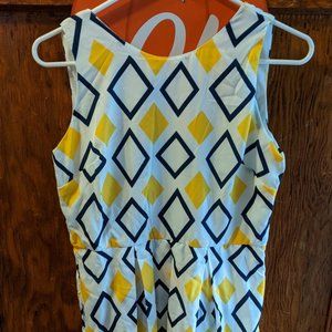 Brand: Poema, Size: Small, Color: Blue/White/Yellow - Diamond Pattern